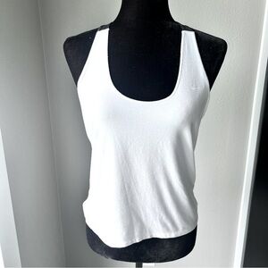 Nike Dri Fit white black and neon yellow tank size small